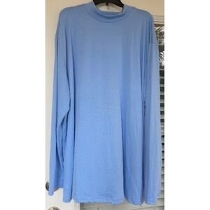 Fashion Boutique Mens Light Blue Mock Neck Long Sleeve T-Shirt New with Tags 4XL